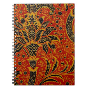 William Morris India Red Floral Vintage Classic Notebook