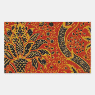 William Morris India Red Floral Vintage Classic Sticker