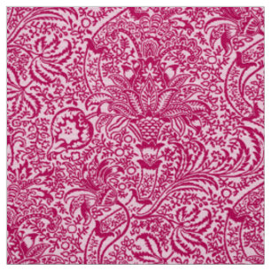 William Morris Indian, Fuchsia and Pastel Pink Fabric