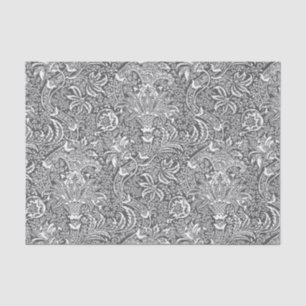 William Morris Indian, Graphite Grey and White Tissue Paper