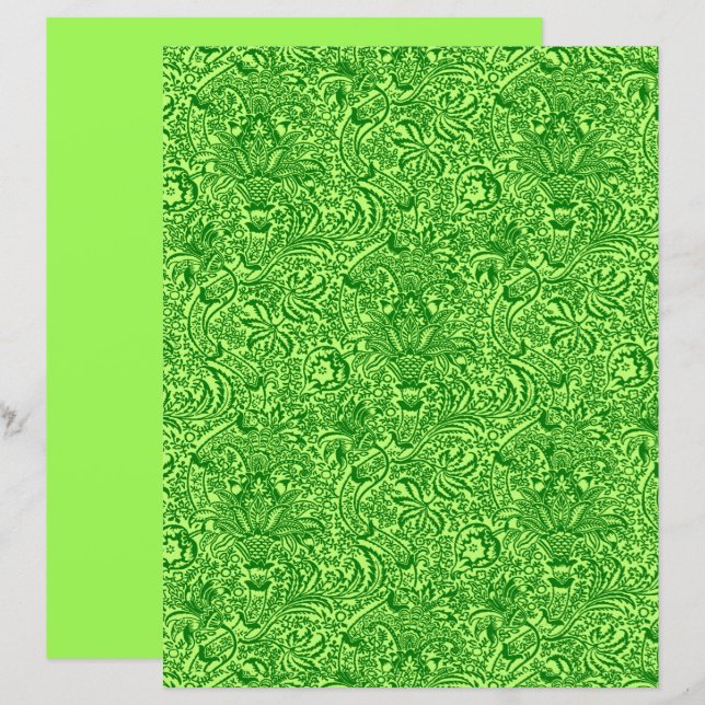 William Morris Indian, Lime and Emerald Green  (Front/Back)