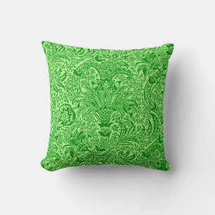 William Morris Indian, Lime and Kiwi Green Throw Pillow