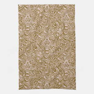 William Morris Indian, Taupe Tan and Beige  Kitchen Towel