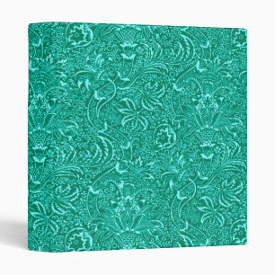 William Morris Indian, Turquoise and Light Aqua Binder