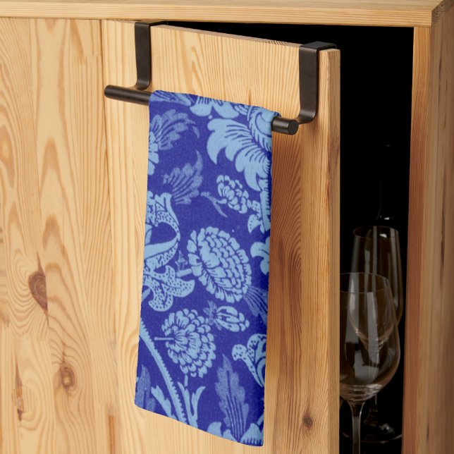 William Morris - Indigo Blue Wey Fabric Kitchen To Towel (Thirds Fold)