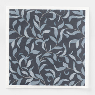 William Morris Inspired Blue Leaf Table Decor Napkin