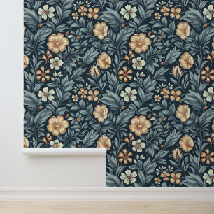 William Morris Inspired Botanical Style Pattern Wallpaper