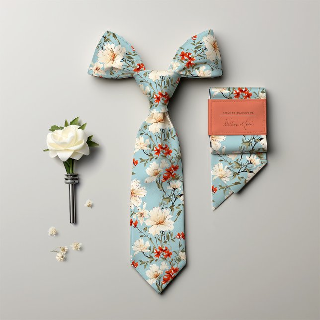 William Morris-Inspired Cherry Blossom Floral Tie (Creator Uploaded)