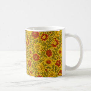 William Morris Inspired Floral AI design Coffee Mug