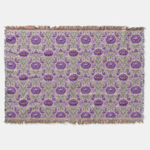 William Morris Inspired Floral Pattern  Throw Blanket