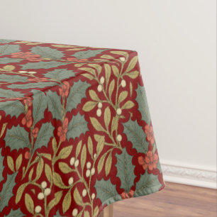 William Morris Inspired Holly & Mistletoe Tablecloth