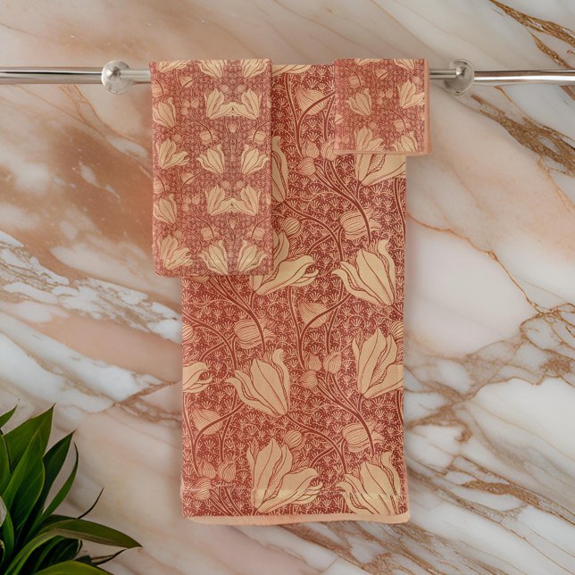 William * Morris Inspired Lily Floral Bath Towel Set (Creator Uploaded)