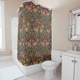 William Morris Inspired Pattern Colorful Flowers