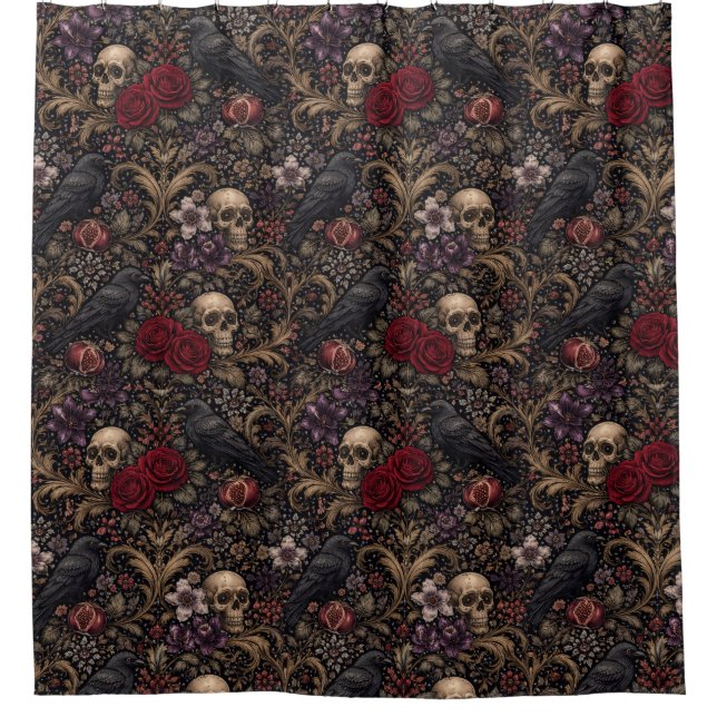 William Morris Inspired Pattern Gothic Skulls (Front)