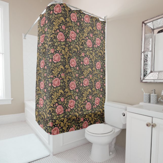 William Morris Inspired Pattern Pink Rose (In Situ)