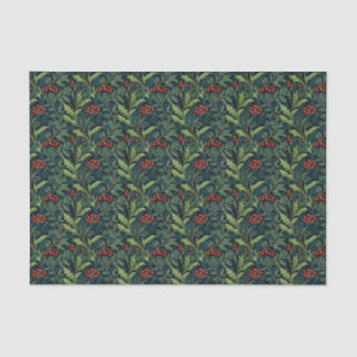 William Morris Inspired Red Holly Berry Christmas Tissue Paper