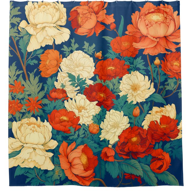 William Morris Inspired Shower Curtain (Front)