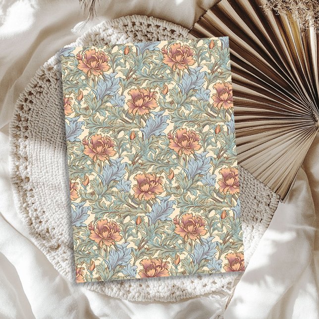 William Morris inspired soft pastel colours sage Tissue Paper (William Morris inspired soft pastel colors sage Tissue Paper)