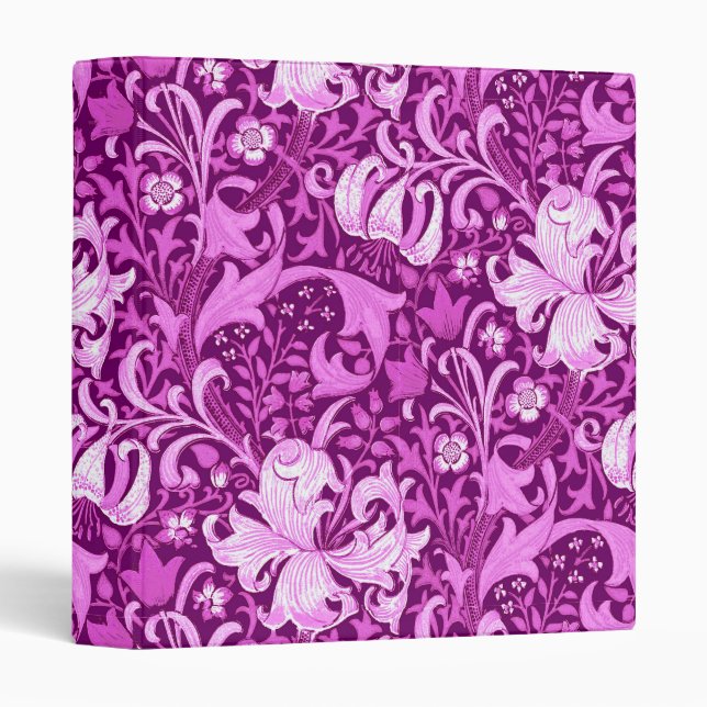 William Morris Iris and Lily, Amethyst Purple Binder (Front/Spine)
