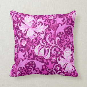William Morris Iris and Lily, Amethyst Purple Throw Pillow