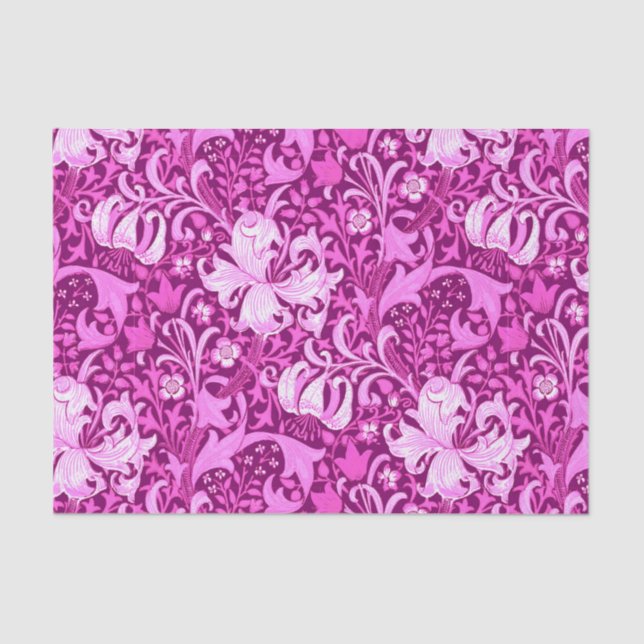 William Morris Iris and Lily, Amethyst Purple Tissue Paper (Front)