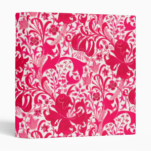 William Morris Iris and Lily, Fuchsia Pink Binder