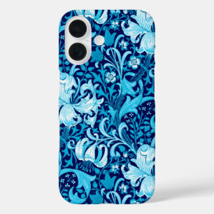 William Morris Iris and Lily, Indigo Blue & White iPhone 16 Case