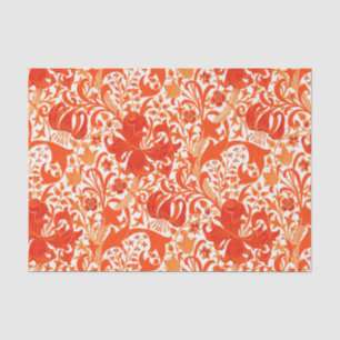 William Morris Iris and Lily, Mandarin Orange Tissue Paper