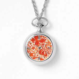 William Morris Iris and Lily, Mandarin Orange Watch