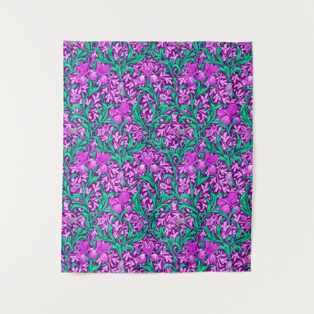 William Morris Irises, Amethyst Purple Tapestry (Front)