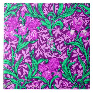 William Morris Irises, Amethyst Purple Tile