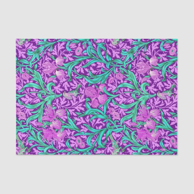 William Morris Irises, Amethyst Purple Tissue Paper (Front)