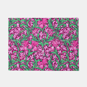 William Morris Irises, Fuchsia Pink and Wine Doormat