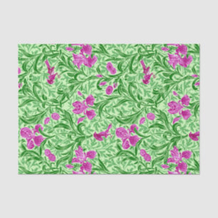 William Morris Irises, Green, Magenta and Orchid Tissue Paper