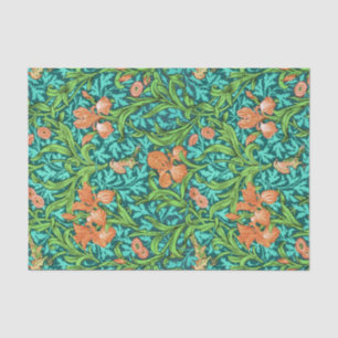 William Morris Irises, Orange and Turquoise Tissue Paper