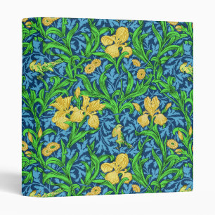 William Morris Irises, Yellow and Cobalt Blue Binder