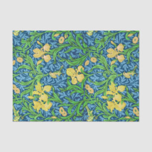 William Morris Irises, Yellow and Cobalt Blue Tissue Paper