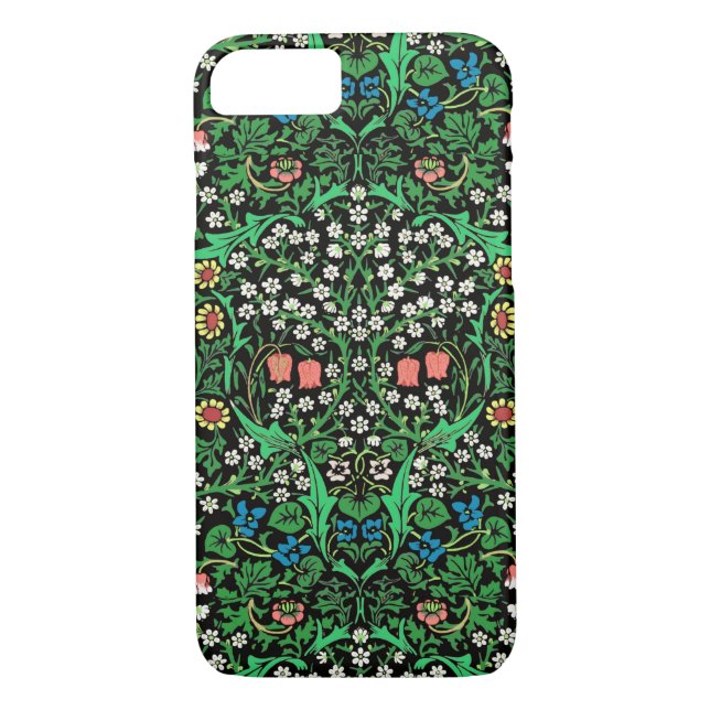 William Morris Jacobean Floral, Black Background   Case-Mate iPhone Case (Back)