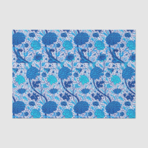 William Morris Jacobean Floral, Cobalt Blue Tissue Paper