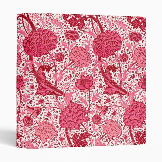 William Morris Jacobean Floral, Coral Pink Binder (Front/Spine)