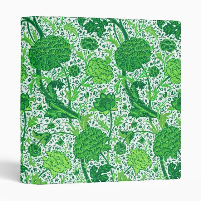 William Morris Jacobean Floral, Emerald Green Binder (Front/Spine)
