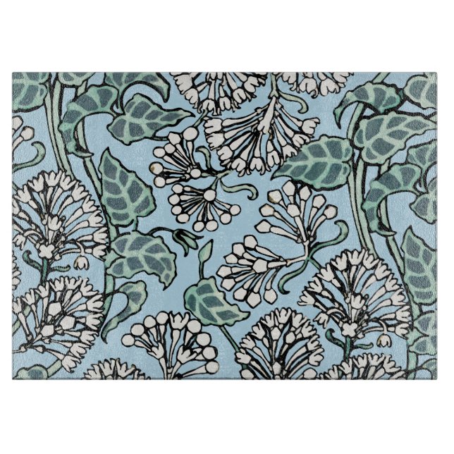 William Morris Jasmine and Leaves Pattern Cutting Board (Front)