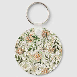 William Morris Jasmine Blossom Garden Design Keychain