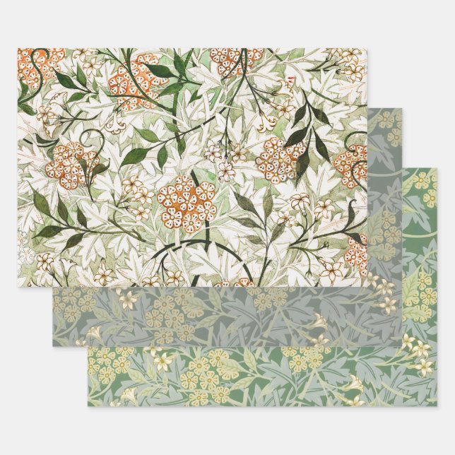 William Morris Jasmine Blossom Garden Sets Wrapping Paper Sheet (Set)