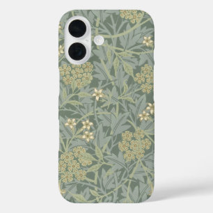 William Morris Jasmine Blue Green Botanical Art iPhone 16 Case