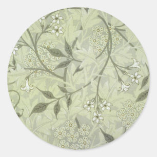 William Morris Jasmine Botanical Classic Round Sticker