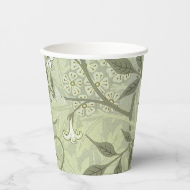 William Morris Jasmine Botanical Paper Cups (Front)