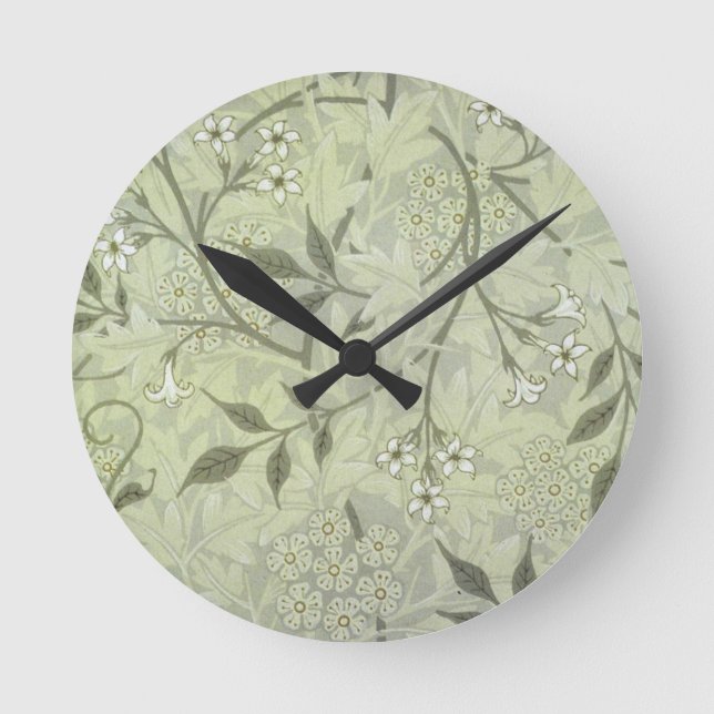 William Morris Jasmine Botanical Round Clock (Front)