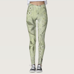 William Morris Jasmine Botanical Vintage Antique Leggings