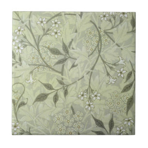 William Morris Jasmine Botanical Vintage Antique Tile